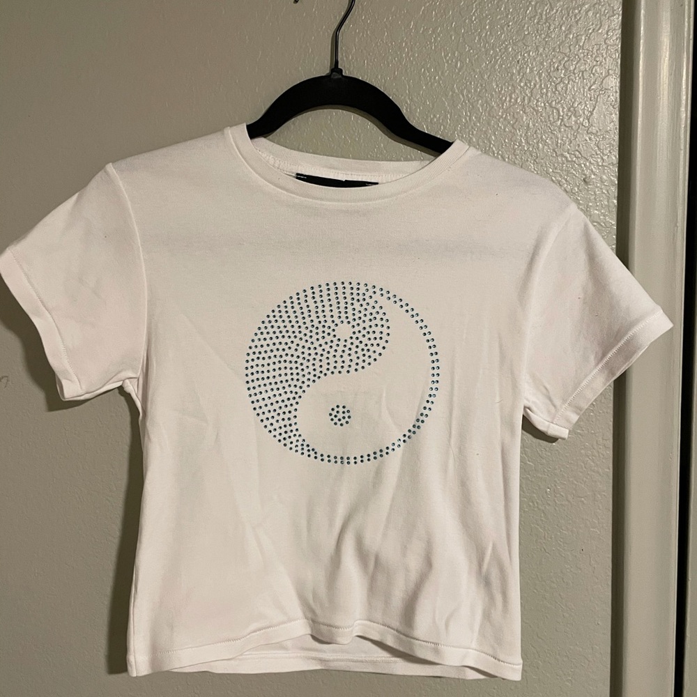 Lonely ghost yin yang baby tee / M